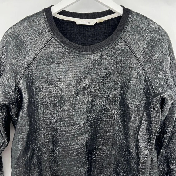 Theory 38 Incline B Downforce Black Long Sleeve Wool Shirt Sweater Size Medium - Picture 3 of 10